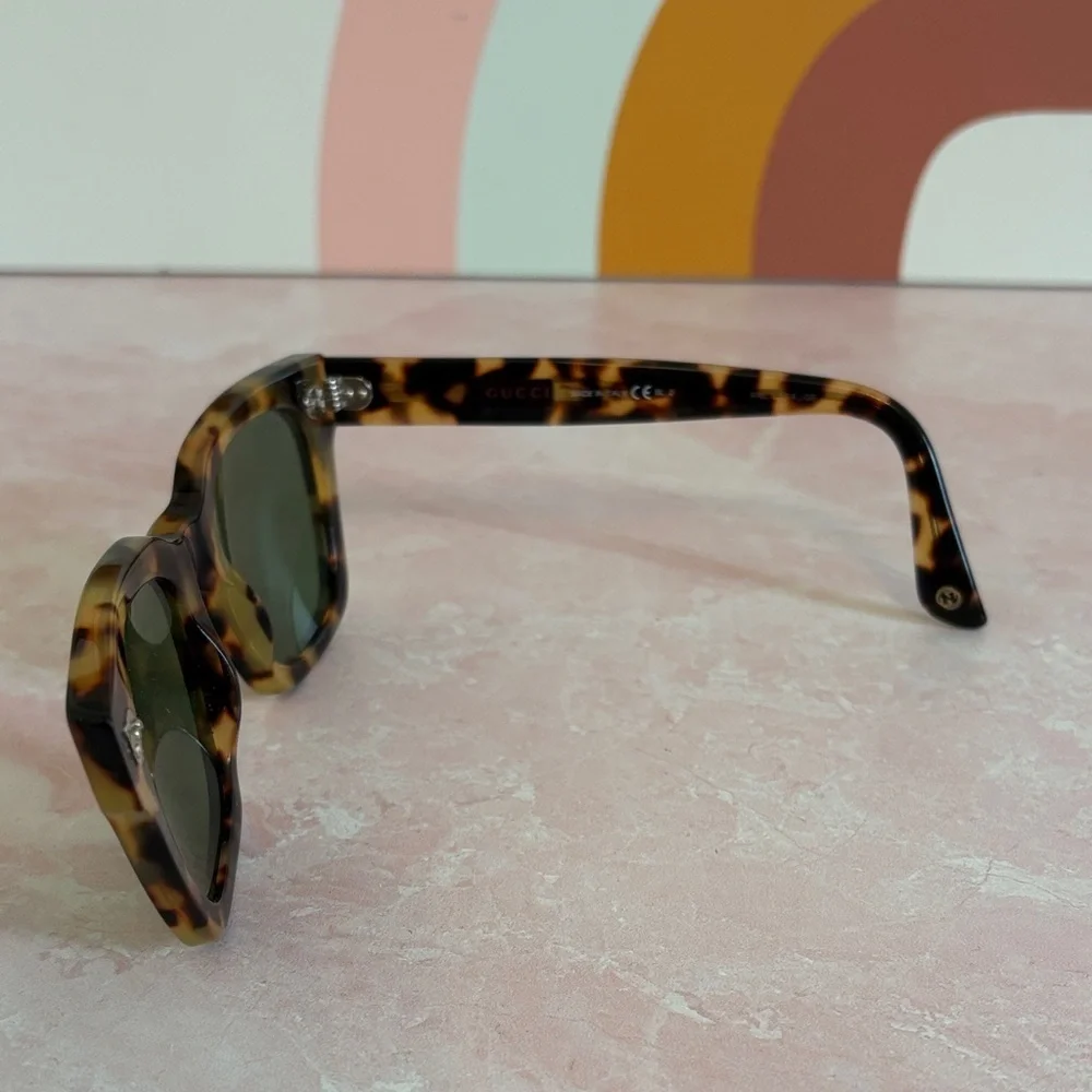 Authentic Gucci tortoise shell sunglasses - left arm broken, right arm intact